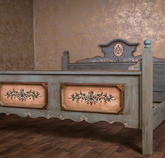 Anno 1700 Altblau Ehebett 200 x 200 cm