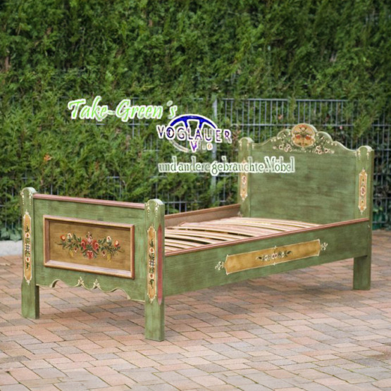 Voglauer Einzelbett Altgrün 100 x 200 cm | Anno 1800