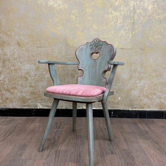 Voglauer Anno 1700 Bauernstuhl Landhaus Massiv- Altblau handbemalt