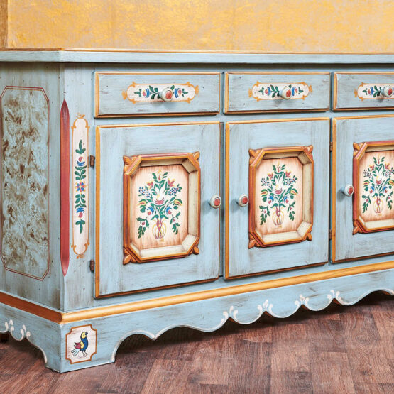 Anno 1700 Altblau Kommode mit Schubladen und Türen