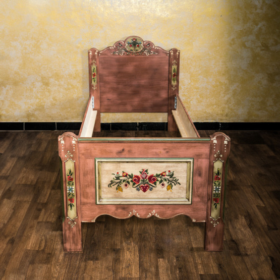 Vglauer Einzelbett Altrosa Liegefläche 100x200 cm | Anno 1800