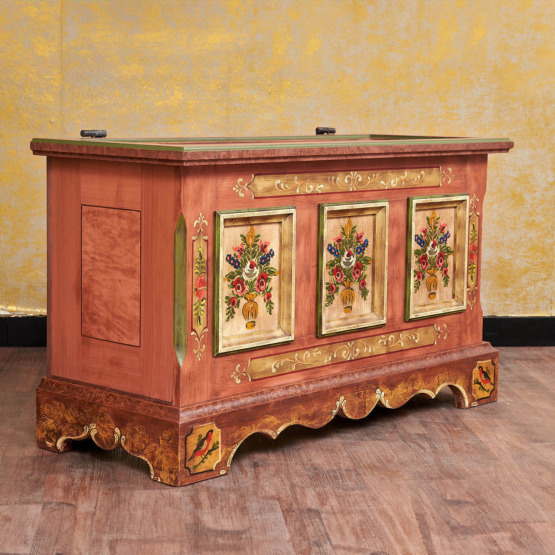 Voglauer Landhaus Bauerntruhe Altrosa | Anno 1800