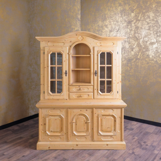 Voglauer Buffet mit Vitrinenaufsatz Hell Antik | Anno 1900