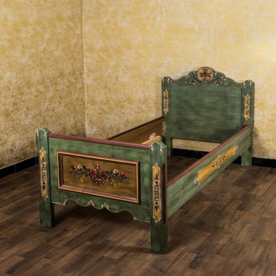 Voglauer Einzelbett Altgrün 90 x 200 cm | Anno 1800