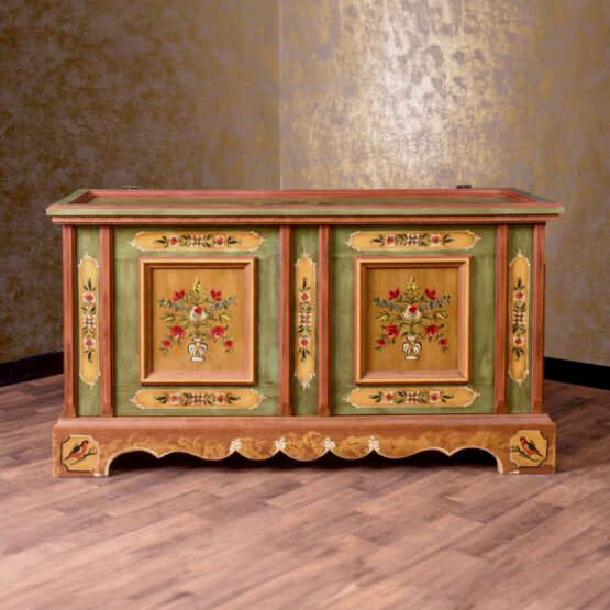 Voglauer Bauerntruhe Kommode Altgrün | Anno 1800