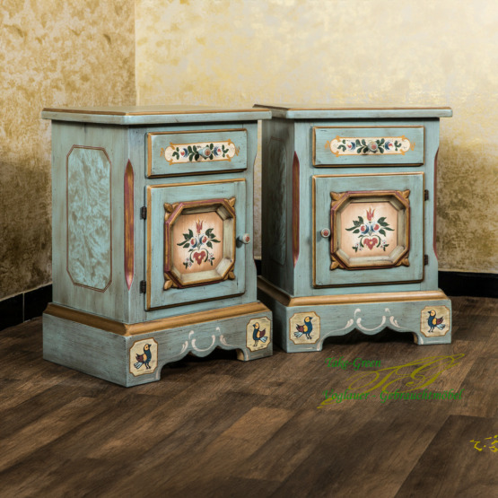 Voglauer Nachttisch Altblau | Anno 1700