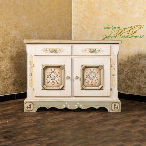 Voglauer Anno 1700 Altweiß Landhaus Kommode Bauernschrank Massiv