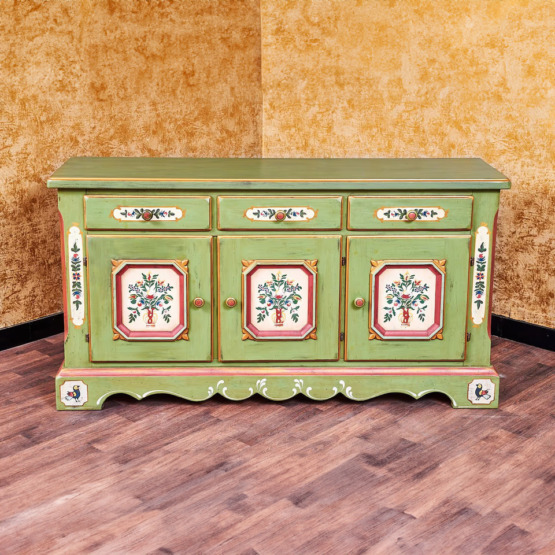 Voglauer Kommode Altgrün dreitürig | Anno 1700