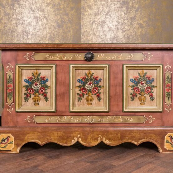 Bauerntruhe Anno 1800 Altrosa